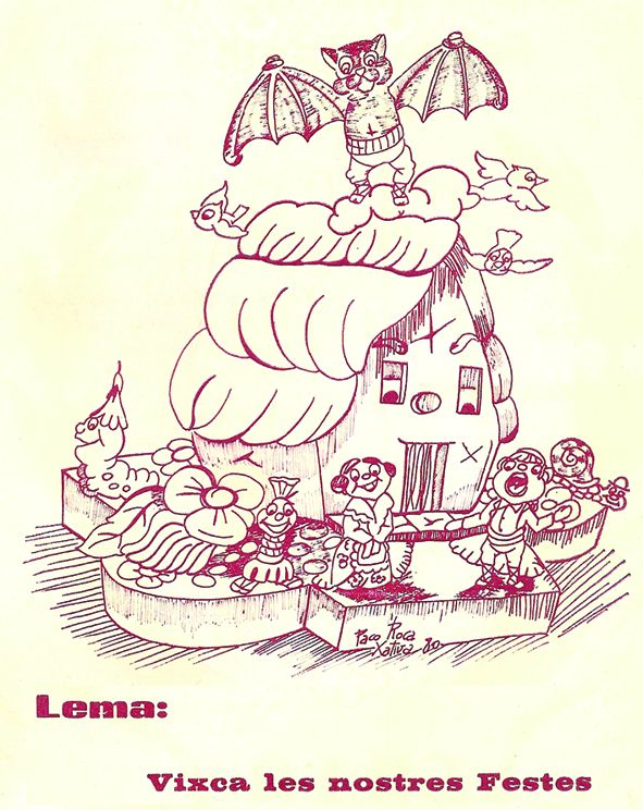 Esbòs Falla Infantil Any: 1981 - Lema: Visca les nostres festes